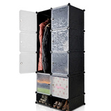 大黑花（8门5格1挂带鞋盒）衣柜 DIY组装树脂衣橱折叠拆装单人柜3