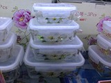 韩国进口白玉兰/粉白茶花密封耐热玻璃保鲜盒饭盒微波炉保鲜碗