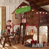 乐居贝贝 创意儿童家具上下床高低床子母双层床 实木儿童床树屋床