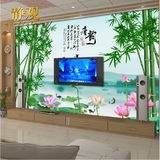 现代中式客厅电视背景墙壁纸 无缝大型壁画3D立体无纺布墙纸 唐韵
