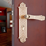 欧式高档古铜色门锁 双锁舌静音实木室内房门卧室高级金色把手
