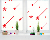 流星雨星星幼儿园学校寝室圣诞节日玻璃橱窗装饰双面色墙贴纸贴画
