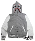 【NESS现货】bape shark hoodie 棒球 鲨鱼 棒球服 外套卫衣夹克