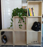 儿童松实木小方格子自由组合柜组装玩具柜储物收纳展示置物柜书架