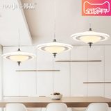 创意个性简约现代圆形客厅led餐厅灯吊灯三头大气亚克力超薄灯具