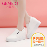 GEMEIQ/戈美其2016秋季新款厚底内增高板鞋小白鞋女款平底单鞋