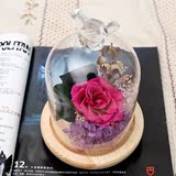 永生花玻璃礼盒进口巨型七彩玫瑰520表白情人节生日礼物 顺丰速递