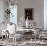 欧式餐桌椅 新古典餐桌椅组合 酒店样板房家具餐桌 实木布艺餐椅