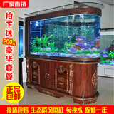 欧式子弹头生态鱼缸水族箱玻璃大型屏风隔断1.2米1.5米烤漆带鞋柜
