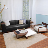 真皮沙发 小户型头层牛皮皮艺沙发客厅转角组合123北欧日式皮沙发
