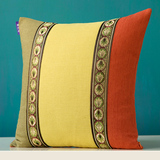 原创艺术布艺客厅沙发抱枕靠垫套涤麻布艺东南亚风格三色款