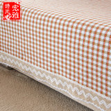 [凯朔]现代简约棉麻沙发垫加厚防滑沙发巾经典方格皮沙发垫坐垫