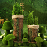 新款森林系列签到区装饰摆件石头兔子松鼠苔藓小动物路引婚庆道具