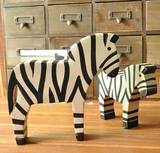 zakka杂货 欧式动物木质斑马小摆设  创意家居装饰品客厅摆件