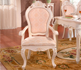 法式奢华欧式餐椅实木烤漆象牙白椅子时尚宜家靠背椅书桌椅电脑椅