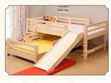 出口  松木实木 高低子母床多功能儿童床 学生双层上下床带滑梯