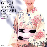 日本代购和服 女士浴衣 布料棉麻 精致 印花樱花 正品 复古风