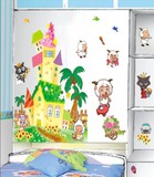 3D立体墙贴喜羊羊立体环保墙贴画儿童卡通动漫贴纸幼儿园布置包邮