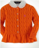 现货 美国代购 Polo Ralph Lauren女童 荷叶摆 针织开衫毛衣
