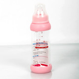 亮晶晶初生婴儿新生儿防摔防爆防胀气防滑标准口径玻璃奶瓶200ML