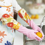 加厚加绒保暖乳胶手套橡胶手套洗碗洗衣服手套塑胶皮手套家务手套