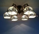 复古美式乡村麋鹿 小户型家装创意卧室餐厅客厅 蒂凡尼多头吸顶灯