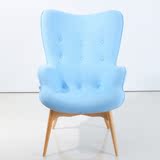 北欧创意个性时尚休闲椅 小熊椅花瓣椅 实木沙发单人懒人沙发椅