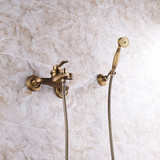 淋浴花洒套装仿古淋浴器水龙头喷头卫浴圆形增压暗装全铜简易冷热