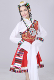 成人藏族舞蹈服装女款\民族水袖演出服\西藏长款歌舞服舞台表演服