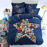 韩式可爱卡通儿童床上用品3d四件套学生男女夏季单人床单被套1.5m