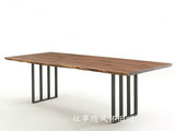 美式乡村LOFT工业风格铁艺餐桌实木书桌办公桌咖啡桌工作台写字台
