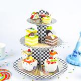 热销汽车总动员杯子蛋糕架 麦昆主题三层纸蛋糕架 儿童派对用品
