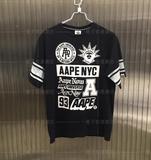 一毫子香港潮店 AAPE 多元素印花LOGO猿人短袖T恤2462 现货