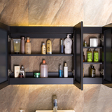 欧尔勒橡木浴室镜柜组合卫生间镜箱镜子实木卫浴柜储物置物柜定制