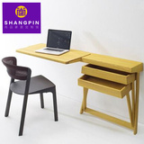 实木新款整装原木书桌台简约现代橡木带抽屉写字办公桌梳妆台组合