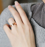 LOVE情侣戒指男士女士戒指 18K带钻无钻金玫瑰金戒指指环