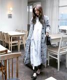 韩版女秋冬装文艺复古针织衫超长款粗毛线孕妇大毛衣外套加厚开衫
