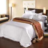 轩叙 宾馆酒店旅馆床上用品四件套 60支全棉白色贡缎被套床单枕套