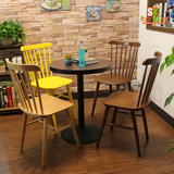 北欧日式水曲柳实木温莎椅 宜家休闲椅子西餐厅桌椅 咖啡厅桌椅