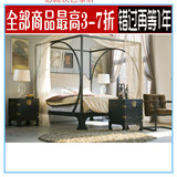 特价1.8米118米现代中式包邮简约不锈钢床铁艺钢木床黑色2人