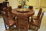 红木家具1.38米红木圆桌实木圆形餐桌八人饭桌特价100%非洲酸枝木