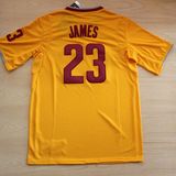 新款篮球衣骑士队篮球服23号詹姆斯短袖刺绣球衣T恤半袖队服黄色
