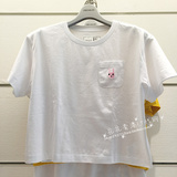香港代购 CHOCOOLATE 16春新款可爱标志口袋短款女装圆领T恤1582