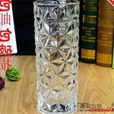 XQ包邮 水晶透明玻璃花瓶特大号富贵竹百合花水培仿真干花直筒花