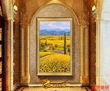 手绘竖版油画向日葵餐厅装饰画玄关客厅有框画 欧式名画花卉壁画