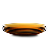进口DURALEX欧式创意钢化玻璃西餐牛排盘　家用餐盘菜盘4只装盘子