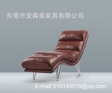 现货 不锈钢真皮躺椅 真皮沙发椅 Lounge chair 休闲躺椅 BF77