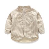 男宝宝加绒衬衫儿童加厚衬上衣 婴儿冬装衬衣衬衫 韩版1-2-4岁