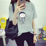 夏季新款韩版女装宽松卡通可爱樱桃小丸子印花学生圆领短袖T恤女