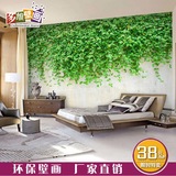 小清新绿色藤蔓树叶个性壁画壁纸饭店客厅电视背景墙欧式创意壁纸